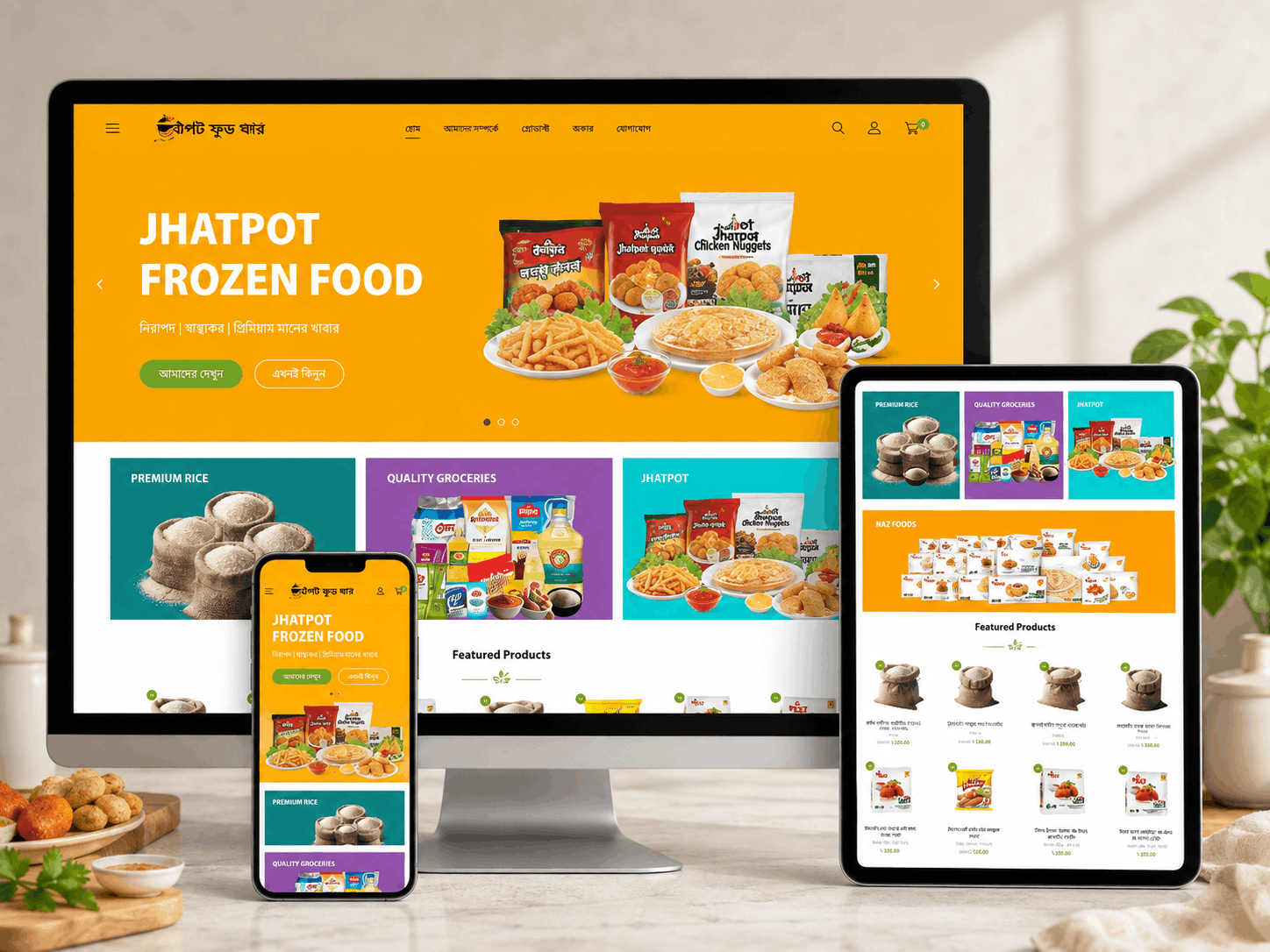 Bari Bose Kini custom WordPress Elementor local grocery and food e-commerce website