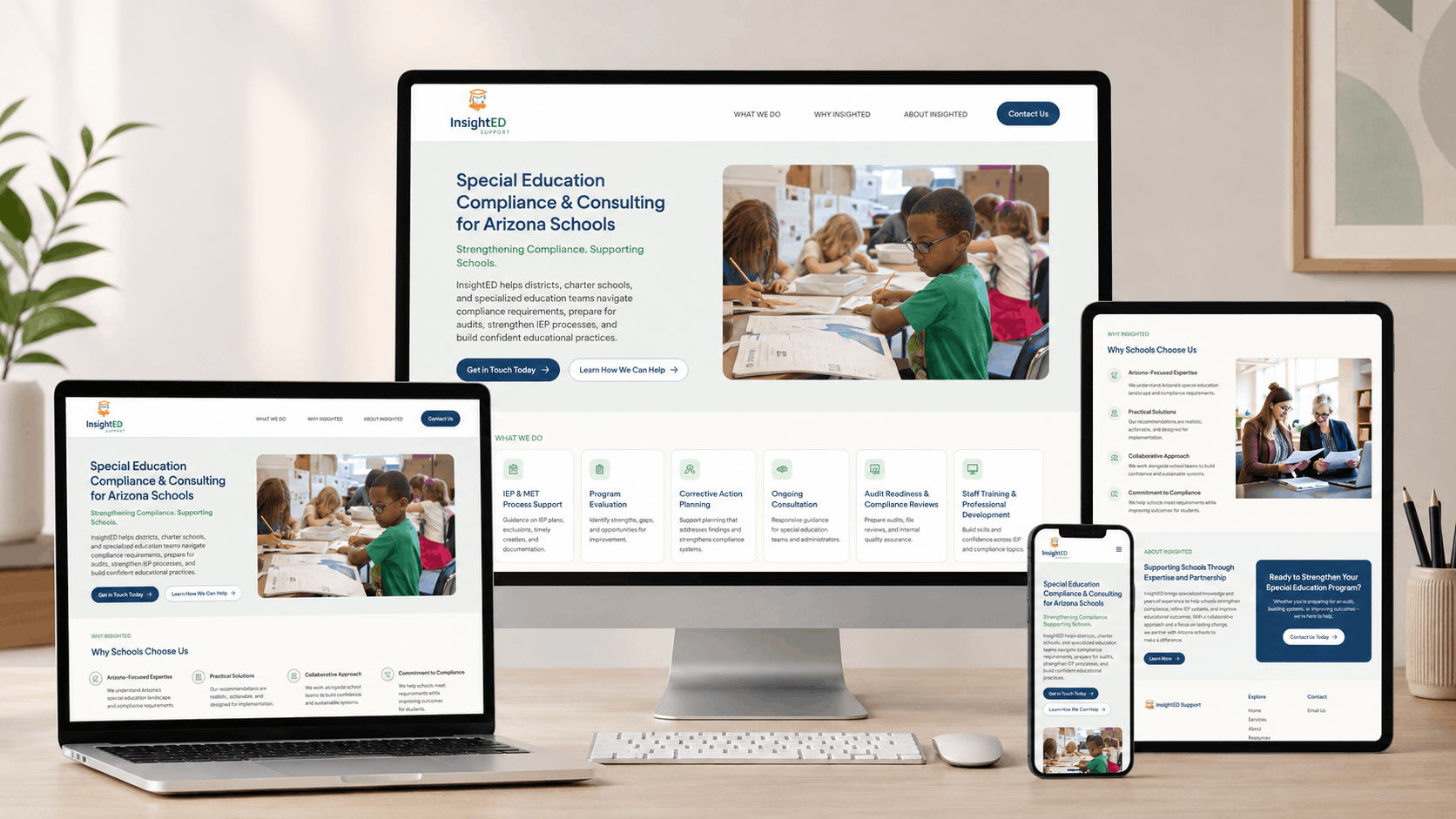 InsightED Support custom WordPress special education compliance and consulting website