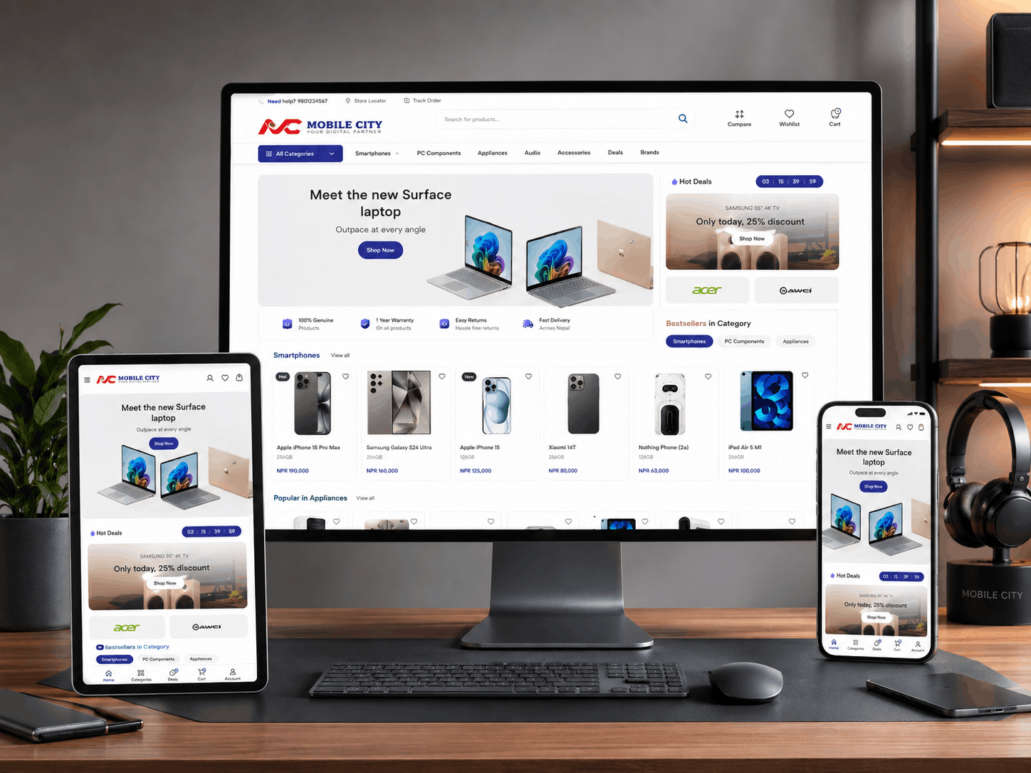 Mobile City WordPress WooCommerce Elementor e-commerce website